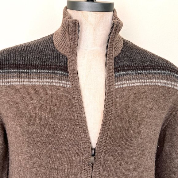 Banana Republic Zip Front Merino Wool Blend Sweater - Size Medium - Picture 2 of 9